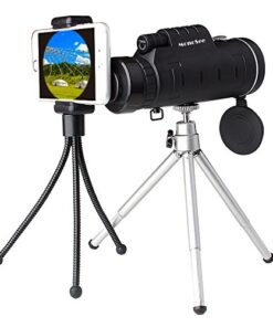 Monocular Telescope by MonoSee | Telescope for Phone, Binocular Scope - Ideal for Hiking, Night Vision, Site Seeing, Camping, Sports, Wildlife, Waterproof, Free Phone Attachment & 2 Tripods. 12x50 11 514iF8XcaL