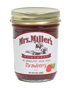 Mrs. Miller's Amish Homemade Strawberry No Granulated Sugar Added Jam 9 Ounces - Pack of 2 (No Corn Sugar) 9 Ounce (Pack of 2) 10 514xrncn9oL