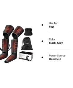 FIT KING Full Leg Massager with Heat, Air Compression Massager for Foot Calf & Thigh Muscle Relaxation and Recovery, Helpful for Pain Relief,Swelling, Edema and RLS, FSA-HSA Approved 28 51505W7IyaL 1