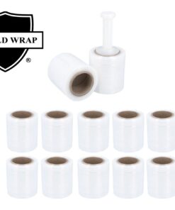 Alternative view of PSBM Mini Stretch Wrap with Handle, 12 Pack, 5 Inch x 1000 Feet, 50 Gauge, Clear High Performance Small Plastic Cling Film for Pallets Moving Storing 50 GA