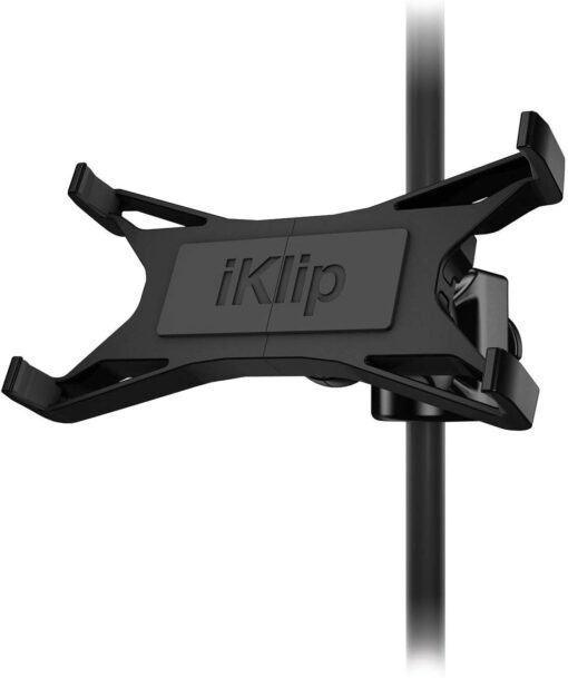 IK Multimedia iKlip Xpand Tablet Holder for mic Stands, fits iPad and Android Tablets Between 7" to 12.9" with an Adjustable 360° Swivel and Soft-Touch fit