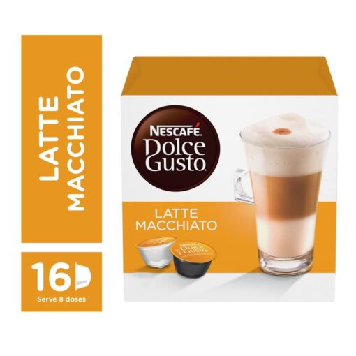 Nescafe Dolce Gusto Latte Macchiato Capsules, 16 Count 16 Count (Pack of 1)