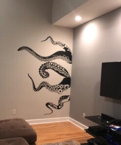 Tentacles Wall Decal Kraken Octopus Tentacles Wall Sticker Sea Animal Wall Decal Mural Home Art Decor Black Large 35 5155qAJYdL