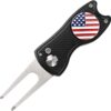kaveno Golf Divot Tool, Foldable Stainless Steel Switchblade with USA Golf Ball Marker Black 2 515D5X7REfL