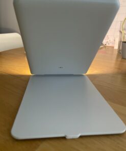 FUNTOUCH Rechargeable Travel Makeup Mirror with 72 Led Lights, Portable Lighted Beauty Mirror, 3 Color Lighting, Dimmable Touch Screen, Tabletop LED Folding Cosmetic Vanity Mirror White 43 515GJ6PsQL