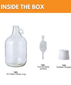 Alternative view of FastRack 1 gal Glass Wine Fermenter, INCLUDES Rubber Stopper and Twin Bubble Airlock, Multicolor 1 Count (Pack of 1)