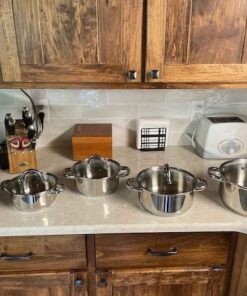 Cook N Home Kitchen Cookware Sets, 12-Piece Basic Stainless Steel Pots and Pans, Silver Stainless Steel Handle 37 515L34aNqCL