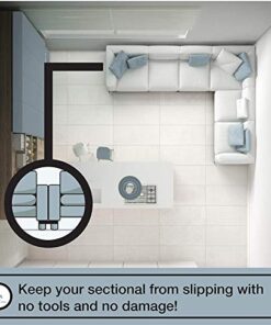 Couch Clamp Sectional Connectors for Sliding Sofas - Prevent Floor Scratches and Big Gaps in Your Couch with NO Tools or Invasive Install - 4 Pack (for 3 Piece Sofa) (Original) Original 26 515PEfASiFL