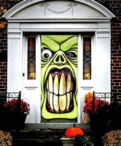 Halloween Haunted House Green Goblin Door Cover by Greenbrier 15 515X2W fXSL