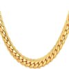 U7 Diamond Cut Miami Cuban Link Chain for Men Women Stainless Steel Curb Chain Necklace, Cool Hip Hop Jewelry Silver/Black/18K Gold Plated Chains, Width 3/6/9/12mm,18/20/22/24/26/28/30 Inch d.Flat Curb-6mm-gold 22.0 Inches 16 515aac qwrL