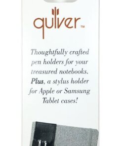 QUIVER Pen Holder for Notebook, Double Pen Holder, Full Grain Leather, Elastic, Reusable, Non-Adhesive, Fits A5 Notebooks, Journals, Planners, and Tablet Cases 8-8.5 Inches (20.3-21.5 cm) Tall 12 515bOcfegjL