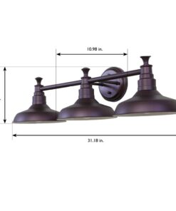 Design House 520320 Kimball Industrial Farmhouse 3-Light Indoor Bathroom Vanity Light with Metal Shades for Over the Mirror, Coffee Bronze 30 515fn62XVKL