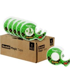 Scotch Magic Tape, Invisible, Repair Christmas Cards and Use as Holiday Gift Wrap Supplies for Christmas, 6 Tape Rolls With Dispensers 6 Packs 35 515fvgvpTL