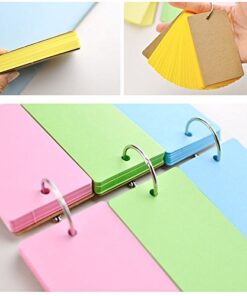 Blank Flash Cards Index Cards Note Cards with Binder Ring, Assorted Colors, 3.5 x 2.2 Inches,10 Packs, 50 Sheets/Pack 11 515k2M3gfL