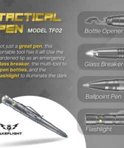 Alternative view of Tactical Pen Gifts for Men – Stocking Stuffer Gift for Dad | LED Tactical Flashlight Multitool for EDC Gear – Cool Gadgets, Tactical Gear, Military Gear, Groomsmen Gifts for Men that Have Everything Silver