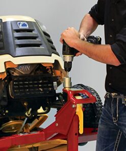 MoJack EZ Max - Riding Lawn Mower Lift, 450lb Lifting Capacity, Fits Most Residential & ZTR Mowers, Space-Saving Folding, Ideal for Mower Maintenance & Repair, Red 1 28 515nOfS6cSL