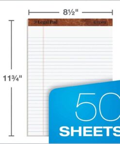 TOPS 8.5 x 11 Legal Pads, 12 Pack, The Legal Pad Brand, Wide Ruled, White Paper, 50 Sheets Per Writing Pad, Made in the USA (7533) 15 515owepoWuL