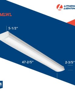 Lithonia Lighting FMLWL 48 840 LED Flush Mount Wraparound Light, 4-Foot, 4000k | Bright White 48-Inch 120V Mount Light 26 515puMetu0L