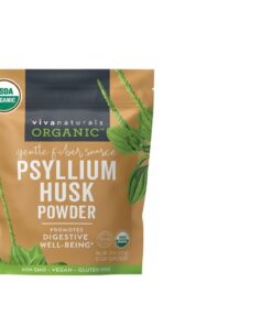 Viva Naturals Organic Psyllium Husk Powder (1.5 lbs) - Easy Mixing Fiber Supplement, Finely Ground & Non-GMO Powder for Promoting Regularity 1.5 Pound (Pack of 1) 30 515tdHVuY6L