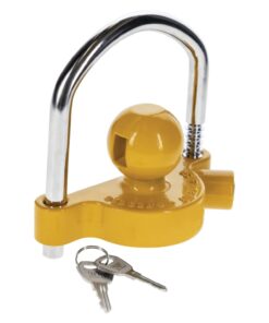 Alternative view of REESE Towpower 72783 Coupler Lock, Adjustable Storage Security, Heavy-Duty Steel, Yellow and Chrome