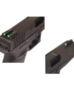 Truglo TFO Tritium & Fiber-Optic Handgun Sight Durable Snag-Resistant Glowing Front & Rear Night Sight, Compatible with Smith & Wesson M&P Series Green Rear Sight 24 515wzhxB1mL