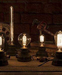 Kiven Steampunk Table Lamp UL Certification Button Switch Cord Vintage Style Desk Light E26 Iron Base Modern Antique Table Light Bulbs Not Included 24 516BIttliHL