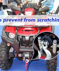 Winch Stopper for Cable. Truck UTV ATV Rubber Winch Cable Stopper, Protects Towing Hook, Synthetic Rope, Cable Line from Wear or Damage, Hawse, Bumper. Quick Installation with Tools. (red) black 21 516EEuF1CdL