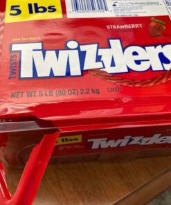 TWIZZLERS Twists Strawberry Flavored Licorice Style, Low Fat Candy Tub, 5 lb 5 Pound (Pack of 1) 28 516HoQlp0L