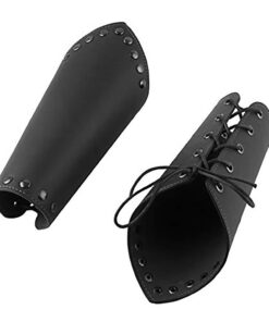 HZMAN Faux Leather Arm Guards - Medieval Cross Bracers - One Size Black 11 516MLZ1SxnL