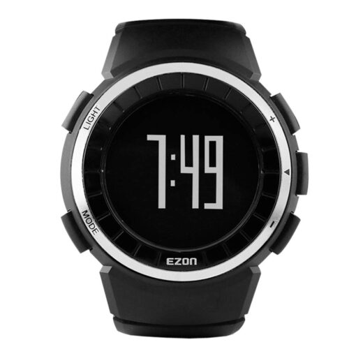 EZON T029 Men's Digital Sports Outdoor Watches with Pedometer Calorie Counter Waterproof Wristwatch black