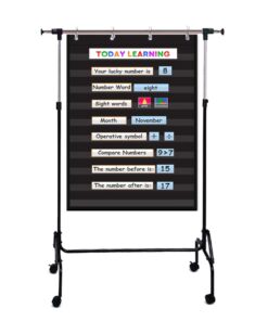VNOM Standard Pocket Chart Clear 10 Pockets Chart for Classroom & Home Heavy Duty Hanging Pocket Chart for Word Wall/Letter Cards/Sentence Strips,28x43 Inch (28Wx43L, Black) 28Wx43L 12 516ZOuy2fgL