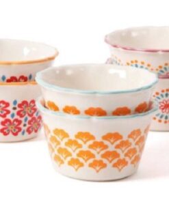 The Pioneer Woman Flea Market Scalloped 7 oz Ramekins, Assorted Designs, Set of 6