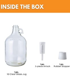 FastRack Stopper/Airlock 1 Gallon Glass Fermenter/Jug, Clear 1 Count (Pack of 1) 22 516ZrxAyqjL