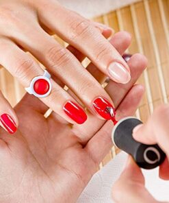 100PCS Disposable Plastic Nail Art Tattoo Glue Rings Holder Eyelash Extension Rings Adhesive Pigment Holders Finger Hand Beauty Tools (White) 100 Count (Pack of 1) White 23 516aHXwMahS