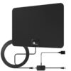 1byone Amplified HD Digital TV Antenna - Support 4K 1080p and All Older TV's - Indoor Smart Switch Amplifier Signal Booster - Coax HDTV Cable/AC Adapter (Black) 19 516aTg1jfBL