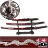 Ace Martial Arts Deluxe Red Dragon Katana Samurai Sword 3pc Set w/Stand Burgundy 38 516gkh7ECRL