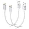 Short iPhone Charger 1ft 2Pack, Apple Certified 1 Foot iPhone Charger Cord Nylon Braided 12 Inch Short Cable Fast Charging Compatible with iPhone 13 12 11 Pro Max XR XS 8 7 6 Plus SE 2020 White 6 516nowYP7jL
