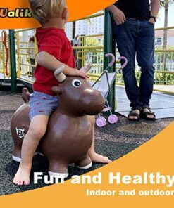 WALIKI Bouncy Horse Hopper Toy | Hopping Pony for Toddlers | Baby First Birthday Gift 18 Month 1 2 3 Year Old | Benny The Jumping Bull Inflatable Brown 11 516ocJ8BvjL