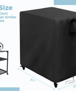 Pizza Oven Table Cover, Waterproof Sunproof Outdoor Pizza Oven Stand Over, Fit Ooni Large Tables, Outdoor Prep Cart Table Cover, Pizza Oven Dining Cart Worktable 420D Oxford Cover, 36x32x31in 13 516qV7hkM9L