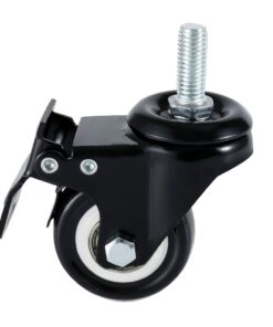 DICASAL 4 Pack 1.5 Inch Swivel Stem Casters, Non-Marking Polyurethane Wheels 330 Lbs with Diameter 3/8"- 16 x 1" Stem Thread and Nuts for Carts Trolley Furniture 3/8-16*1" 21 516xneRckIL