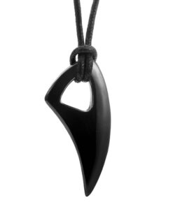 URBAN JEWELRY Men's Black 316l Stainless Steel Alpha Spear Wolf Teeth Pendant Chain Necklace Black Wolf Teeth Pendant 24 516xwRQwGeL