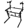 On-Stage KS7365EJ Pro Heavy-Duty Folding-Z Keyboard Stand with 2nd Tier,Black Black 25 5171KagHZL