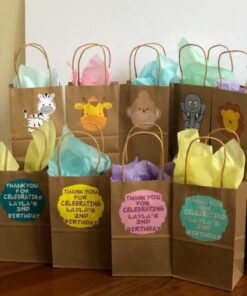 Juvale 24-Pack Small Gift Bags with Handles, 5.3x3x8.5 Inch Bulk Kraft Paper Material Brown Bags, Use for Birthday Party Favors, Reusable Grocery, Retail Shopping, Business, Goodies 5.3 x 3 x 8.5 (Pack of 24) 26 517Ehh5YngL