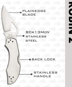 Spyderco Byrd Robin 2 Knife with 2.40" Steel Blade and Durable Stainless Steel Handle - PlainEdge - BY10P2 16 517HVyzXcyL