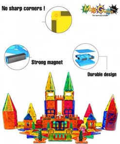 Mag Genius Magnet Tiles 100 Piece Set Includes All The New Magnet Tiles and Clickins to Build The Perfect Castle Includes Clip in Windows and All New Magnet People 14 517HpU0bkGL