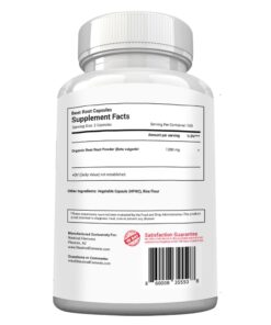 Beet Root Capsules - 1200mg Per Serving - 200 Beet Root Powder Capsules - Beetroot Powder Supports Blood Pressure, Athletic Performance, Digestive, Immune System (Pure, Non-GMO & Gluten Free 23 517JfGVYSxL