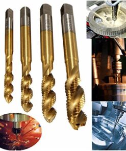 Rocaris 5 Pcs M3 M4 M5 M6 M8 Titanium Coated HSS Spiral Flute Metric Taps Set 13 517Md5MBj6L