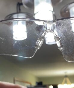 NoCry Clear Safety Glasses for Men and Women; Lightweight Work Glasses with Adjustable Frames and No-Slip Grips; Scratch Resistant Anti Fog Safety Glasses with Superior UV Protection, ANSI Z87.1 Rated Black & Green 1 33 517MtfpKcnL