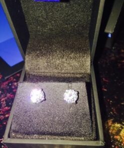 Amazon Essentials Plated Sterling Silver Cubic Zirconia Stud Earrings (Round & Princess) White/Platinum 6.5 mm Round Cut 35 517OV4FtmBL