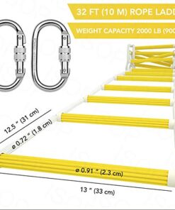 Alternative view of ISOP Emergency Fire Escape Rope Ladder 4 Story Homes 32 ft Innovative Solution - Unique Safety Ladder with Carabiners & Safety Cord & Safety Belt - Fast Deploy & Simple to Use - Compact & Reusable 32 ft with Safety Belt